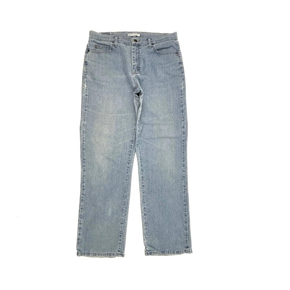 Lee Relaxed At the waist Women's size 12 Light Wash Blue Denim jeans